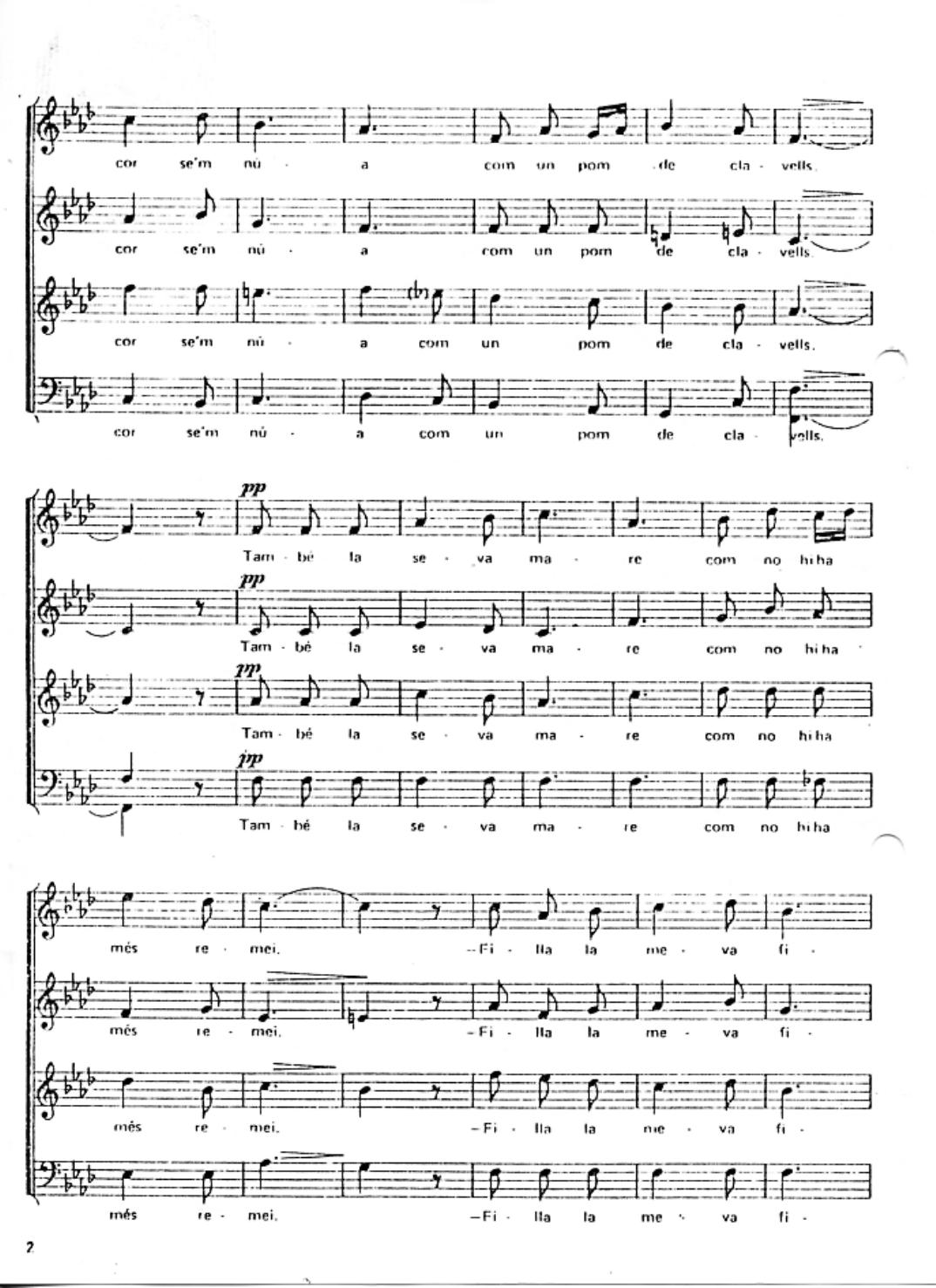 Score for El testament d'Amèlia