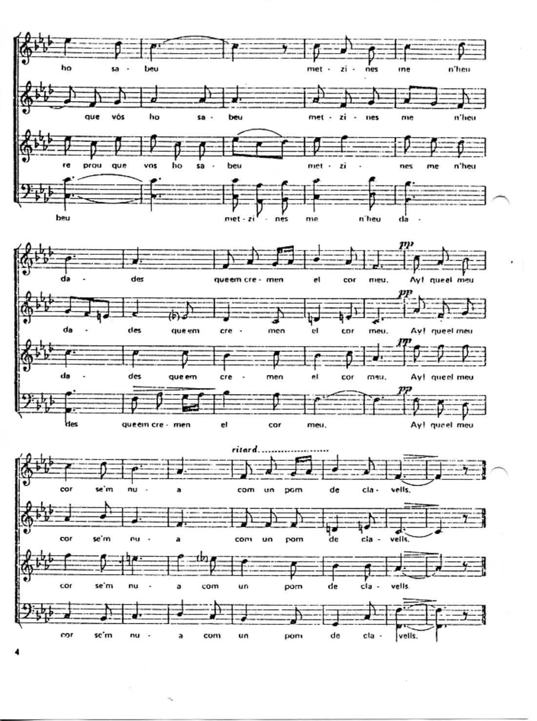 Score for El testament d'Amèlia