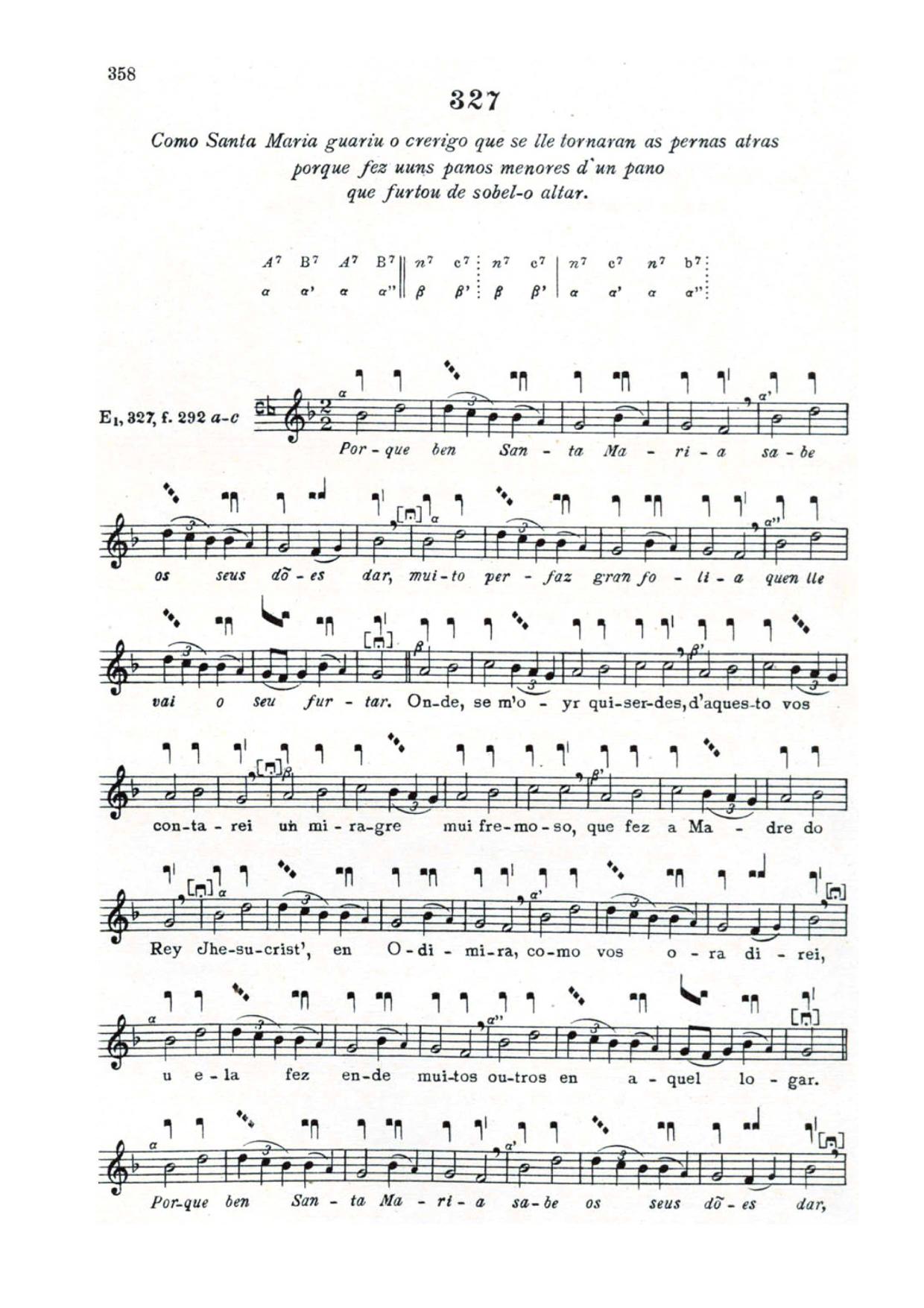 Score for Porque ben Santa María sabe os séus dões dar